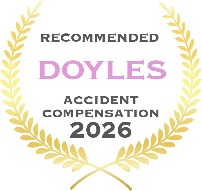 Doyle's Guide 2026 Accident Compensation Recommended badge, vbr Lawyers