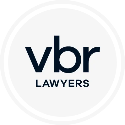 Black vbr Lawyers logo on a white background